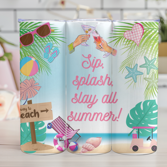 Stainless Steel Tumbler Beach Time Collection