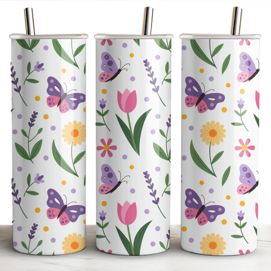 Spring Collection - Colorful Wildflowers and Butterflies